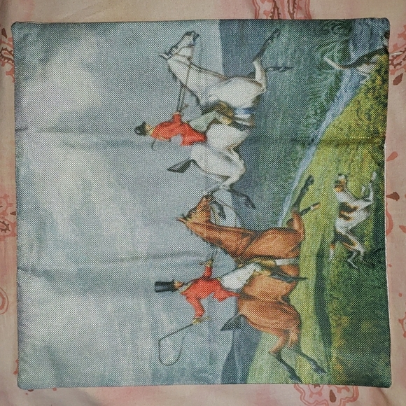 English Rider Horse Pillow Cover River Hound Dog Pony Equestrian England Farm - Picture 12 of 13
